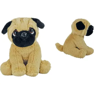 Sitzender Hund Mops Plüsch Kuscheltier ca 16cm (2729)