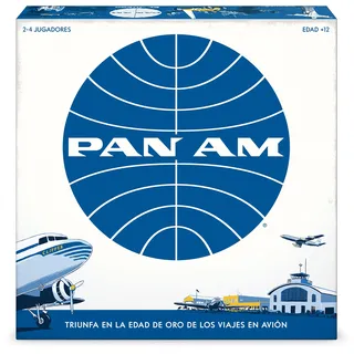 PAN AM Lustiges Strategie-Brettspiel für die ganze Familie - Spanische Sprache - Enthält 52 Flugzeug-Miniaturen aus 4 verschiedenen Fluglinien-Epochen (ab 12 Jahren) Ideal für 2-4 Spieler