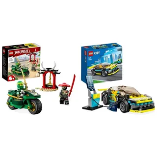 LEGO 71788 NINJAGO Lloyds Ninja-Motorrad, Spielzeug für Anfänger mit 2 Minifiguren: Lloyd und Skelett-Wächter, Lernspielzeug für Kinder ab 4 Jahren & 60383 City Elektro-Sportwagen Set, ab 5 Jahren