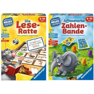 Ravensburger 24956 - Die Lese-Ratte - Spielen und Lernen für Kinder & 24973 - Affenstarke Zahlen-Bande - Spielen und Lernen für Kinder