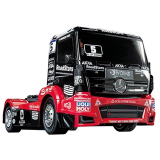 TAMIYA 58683 Mercedes-Benz 1:14 RC M-B Race Truck Actros MP4 TT-01E, ferngesteuertes Auto/Fahrzeug, Modellbau, Bausatz, Hobby, Basteln, Modell, Zusammenbauen, rot/schwarz, Small