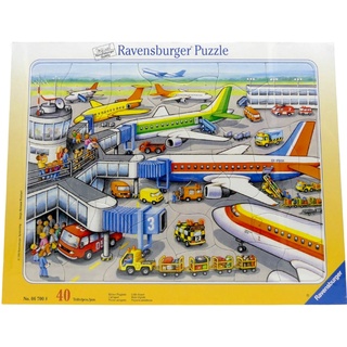 Ravensburger Puzzle Kleiner Flugplatz 067008 Kinder Rahmenpuzzle Flugzeug 40 ...
