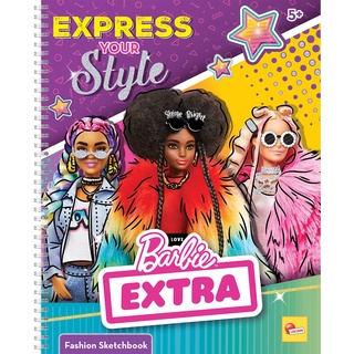 Lisciani - Barbie - Skizzenbuch Drückt Deinen Stil aus - Barbie Models zum Anziehen - Kreatives Spiel - Supermodische Kleidung - Farbmarker - Für Mädchen ab 5 Jahren