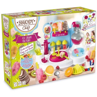 Smoby Chef Eis-Fabrik - Eismaschine für Kinder mit Zubehör (ohne Zutaten) - Küchengerät zur Herstellung & Dekoration von Eiscreme - ab 5 Jahren
