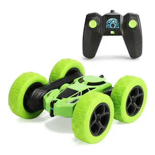 autolock Spielzeug-Auto Ferngesteuertes Auto Stunt RC Cars, 2.4Ghz Doppelseitig 360° drehbarer grün