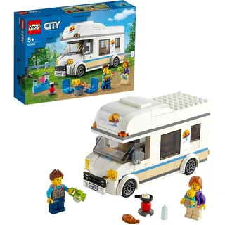 LEGO 60283 City Starke Fahrzeuge Ferien-Wohnmobil Spielzeug, Spielzeugauto Campingbus, Lernspielzeug, Geschenk für Jungen und Mädchen mit Minifiguren