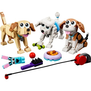 LEGO® Spielbausteine 31137 Creator 3in1 Niedliche Hunde Konstruktionsspielzeug, (Set, 475 St., Haustiere) bunt
