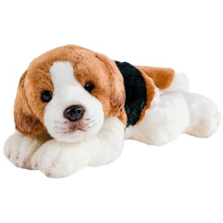 Teddys Rothenburg Kuscheltier »Hund Beagle 30 cm Plüschhund weiß/braun« (Hund Beagle liegend 30 cm (mit Schwanz) Stoffbeagle Plüschbeagle, Stofftiere, Hunde, Beagles, Plüschtiere, Hundewelpe, Spielzeug)