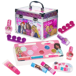 Barbie Kinderschminke Set | Mädchen Make-up Set mit Lipgloss, Nagellack und mehr | Geburtstagsgeschenk für Kinder ab 3 Jahren von Townley Girl