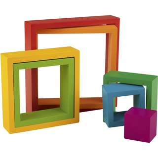 Playtive Holz Regenbogen Montessori (Stapelquadrate)