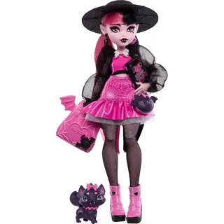 Mattel® Anziehpuppe Monster High Draculaura with Pet Fabulous Doll rot|schwarz