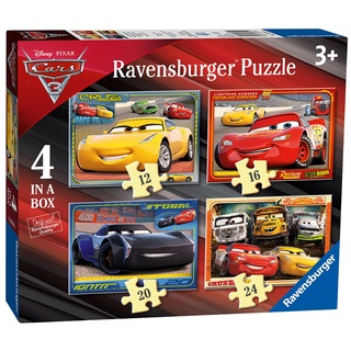 Ravensburger 6894 Puzzle „Disney Pixar Cars 3“, 4 Puzzles in einer Schachtel, mit jeweils 12, 16, 20 und 24 Teilen