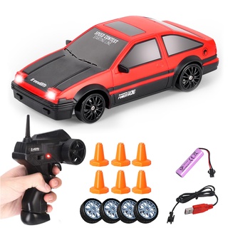 Siereolly RC Drift Car 1:24 Ferngesteuertes Auto 2,4Ghz Spielzeugauto 15km/h 4WD Ferngesteuertes Rennauto mit Arbeitsscheinwerfern Geschenk für Erwachsene Kinder