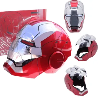 GEEOO Irn M® Helm Mk5 1:1 tragbarer elektronischer Helm, englische Sprachsteuerung, Öffnen und Schließen, ir,M,Maske, mit Touch-Sensor und LED-Augen, leuchtet für Weihnachten, Halloween