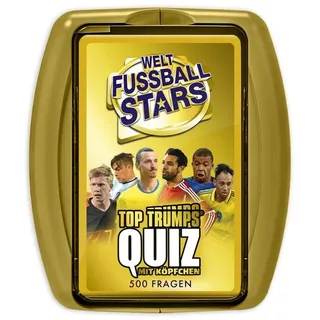 Winning Moves Spiel Top Trumps Quiz: World Football Stars, Kartenspiel, für..., Familienspiel, Quizspiel / Wissensspiel bunt