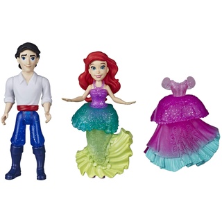 Disney Princess Ariel und Prinz Eric Sammlerstück, kleine Puppe, königliche Clips, modisches Spielzeug mit extra Kleid