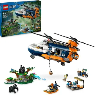 LEGO City Dschungelforscher-Hubschrauber, Abenteuer-Spielset für Kinder ab 8 Jahren, Weihnachts- oder Geburtstagsgeschenk für Kinder, 5 Minifigur...