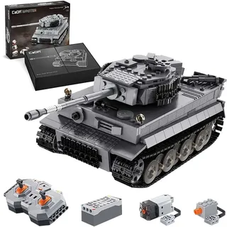 CELMAN Technik Militär Panzer Tiger 1 Bausteine Modell mit Fernbedienung (PRO) 2.4Ghz RC 925 Teile Bausatz C61071W Klemmbausteine Kompatibel mit Großen Marken MOC