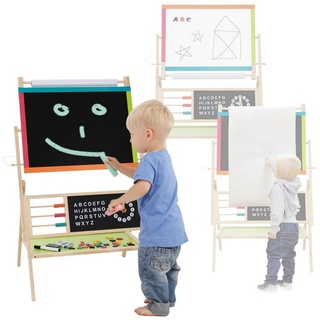 Joyz Tafel Standtafel Zeichentafel Magnettafel Kindertafel Kreidetafel Whiteboard, 3 in 1 zum Spielen 70x47x100cm Natur/Schwarz aus Holz beige|schwarz