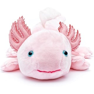 Uni-Toys Kuscheltier Axolotl - verschiedene Farben - 32 cm (Länge) - Plüsch, Plüschtier, zu 100 % recyceltes Füllmaterial rosa