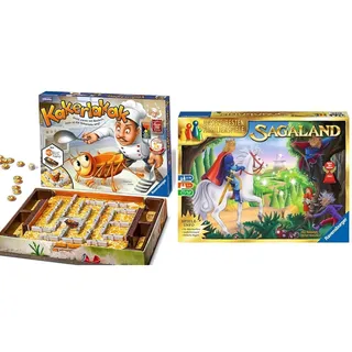 Ravensburger 22212 - Kakerlakak - Kinderspiel mit elektronischer Kakerlake für Groß und Klein & 26424 - Sagaland - Gesellschaftsspiel für Kinder und Erwachsene, 2-6 Spieler, ab 6 Jahren