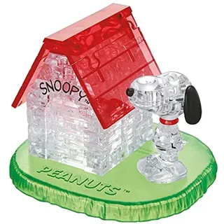 Crystal Puzzle | 3D Snoopy/Peanuts Haus | Transparentes Design | 50 Teile | Bausatz für Kinder und Erwachsene | HCM Kinzel