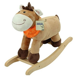 Sweety-Toys Schaukeltier Sweety Toys 3709 Schaukelpferd Schaukelstuhl CUTIE Pony Fohlen mit orangenem Halstuch braun