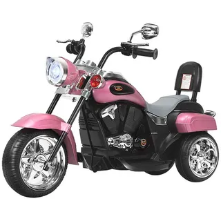 COSTWAY Elektro-Kindermotorrad, 6V mit Hupe & Vor-und Rückwärtsschalter rosa