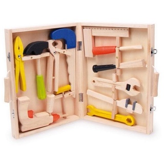 Small foot 2079 - Werkzeugkoffer Lino aus Holz, mit 12 Spielwerkzeugen