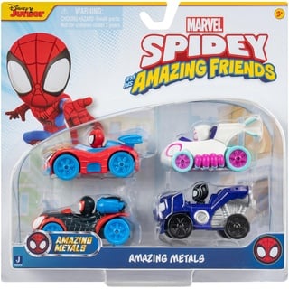 Spidey und seine Super-Freunde SNF0200 - Metall Fahrzeuge 4er-Set, Spielzeug ab 3 Jahren