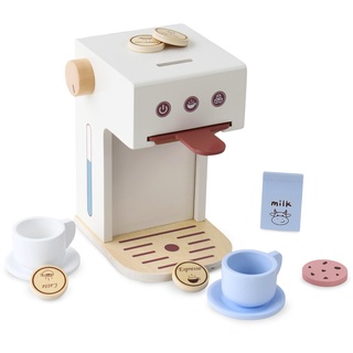 Mamabrum Holzkaffeemaschine für Kinder 3+, Küchenzubehör Spielzeug, Spielspielzeug Rad - Barista, Toy Kaffee Kaffeemaschine mit Zubehör, Kreatives Spielzeug