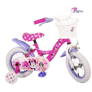 Volare Kinderfahrrad Kinderfahrrad Disney Minnie für Mädchen 12 Zoll Kinderrad in Rosa