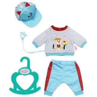 BABY born Little Sport Outfit, Set aus Puppenkleidung mit Kappe, Hose, Shirt und Schnuller, für 36 cm Puppen, 831878 Zapf Creation