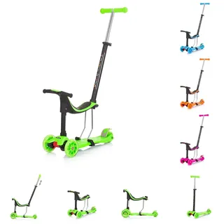 Chipolino Kinderroller 3 in 1 Multi Plus 3 Räder, Laufrad, Roller, LED-Lichter grün - Grün