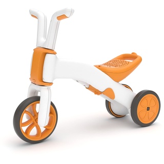 Chillafish Bunzi Laufrad und Dreirad, 2-in-1 Spielfahrzeug für 1-3-jährige, höhenverstellbares Baby Dreirad und erstes Laufrad in einem, leise Nicht markierende Räder - Ginger