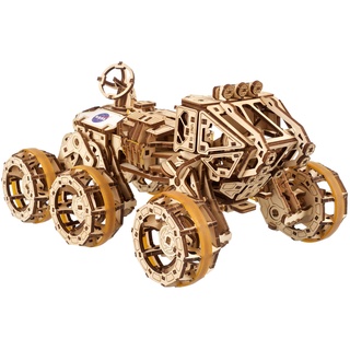 UGEARS Bemannter Mars Rover - Modellbausatz Erwachsene - 3D Holzpuzzle Mars Rover - Modellbau Holzbausatz mit 6x6-Allradantrie - DIY Bausatz Auto Ideal für Basteln Erwachsene und 3D Puzzle Enthusiaste