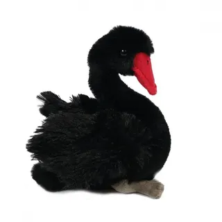 Plüschtier Schwan, 17cm, schwarz, Stofftier, Kuscheltier, Schwäne Vogel Vögel Hochzeit