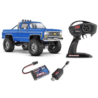 Traxxas 97064-1 TRX-4M Chevrolet Cheyenne K10 High Trail 1/18 4WD Crawler 2,4GHz Akku Ladegerät Beleuchtung RTR Blau