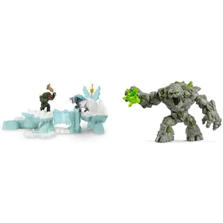 Schleich 42497 Eldrador Creatures Spielset - Angriff auf die Eisfestung, Spielzeug ab 7 Jahren,16.5 x 23 x 19 cm & 70141- Steinmonster Spielzeug,9.3 x 17.7 x 12 cm