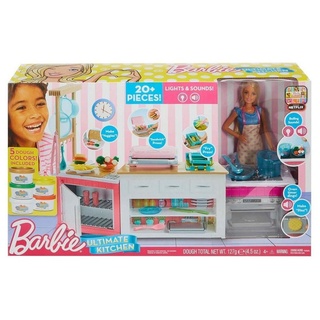 Mattel® Puppen Accessoires-Set Mattel GWY53 - Barbie - Ultimatives Küchenset inkl. Licht&Sound, 20 Z bunt
