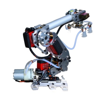 LOUIKA Robot Kit 7 Dof Manipulator-Roboterarm, große Saugluftpumpe, 6-Achsen-Roboter mit Mehreren Freiheitsgraden, 6-Achsen-Roboter, Nicht zusammengebauter Roboterarm. (Color : with servos)