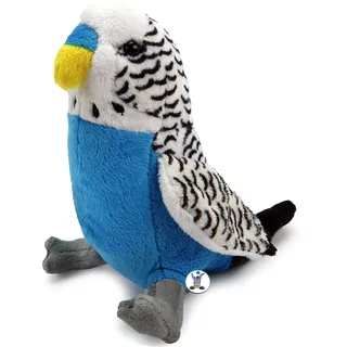 Wellensittich Kuscheltier Vogel Sittich blau weiß Plüschtier Dalia - Kuscheltiere*biz