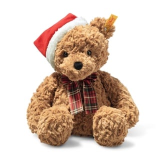 Steiff Kuscheltier Jimmy Teddybär Christmas, Süßes Stofftier mit Kunststoffaugen, Kinder, Jungen & Mädchen, Soft Cuddly Friends, Plüschtier 30 cm, Braun, 113239