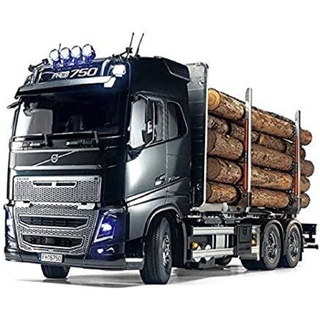 TAMIYA 56360 - 1:14 RC Volvo FH16 Holztransporter, RC-Truck, fernsteuerbarer LKW, Modellbau, Maßstab 1:14, Bausatz, Lastwagen, Hobby, Basteln, Modell, Zusammenbauen, Unlackiert