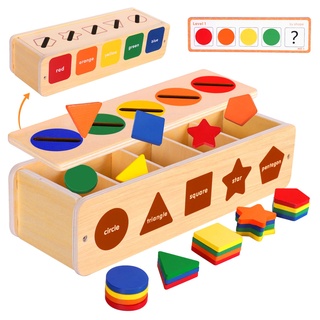 LZDMY Montessori Spielzeug ab 2 Jahr, Motorikspielzeug ab 2 Jahr Holzspielzeug ab 6 Monate mit Aufbewahrungsbox Sortier Steckspielzeug mit 25 Blöcken Lernspielzeuge Ostern Geschenk