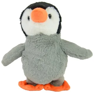 Kögler 75685 - Labertier Pinguin Fridolin, ca. 22,5 cm groß, nachsprechendes Plüschtier mit Aufnahme- und Wiedergabefunktion, plappert alles witzig nach und bewegt sich, batteriebetrieben