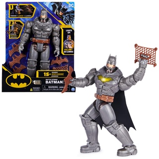 Batman 30cm Deluxe - Actionfigur mit Schlag- und Wurffunktion, 5 Ausrüstungsgegenständen, Licht- und Soundeffekten