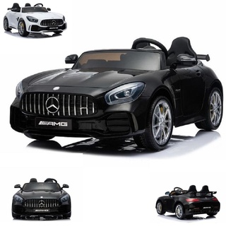 ES-Toys Kinder Elektroauto Mercedes GT R AMG, Zweisitzer, EVA-Reifen, 2x 35W schwarz