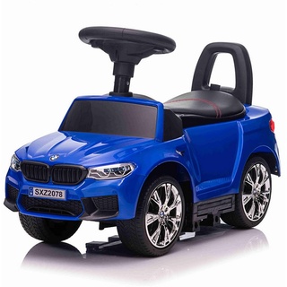BoGi Rutscher BMW M5 Rutschauto Kinderauto Bobby Car Rutscher Rückenlehne Ledersitz blau