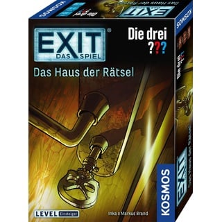 KOSMOS 694043 EXIT - Das Spiel - Das Haus der Rätsel - Die DREI???, Level: Einsteiger, Escape Room Spiel, Die DREI Fragezeichen, EXIT Game für 1-4 Spieler ab 10 Jahre